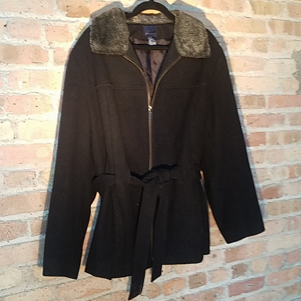 Venezia Belted Jacket w Faux Fur - 22/24